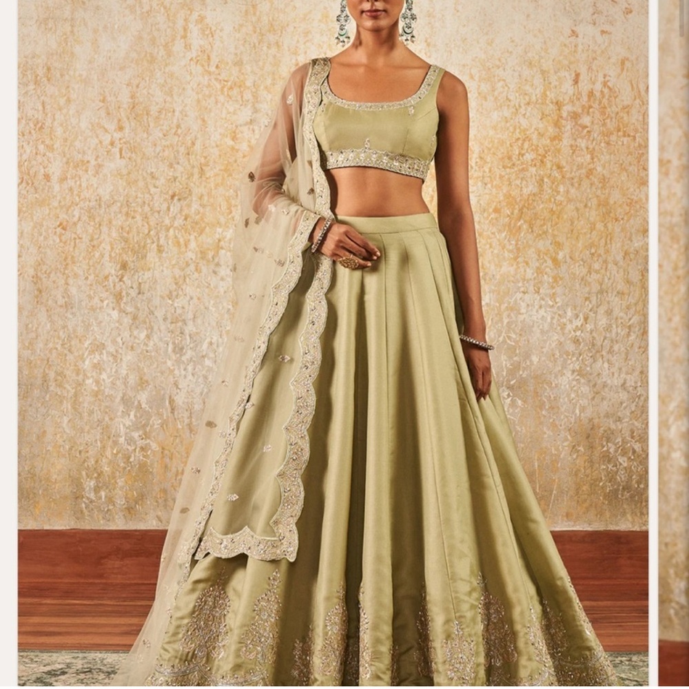 Lashkaraa Olive/Pastel Green Lehenga Set